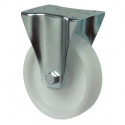 Roulette fixe D. de la roue 58 mm cap. charge 80 kg plastique plaque L112xl54 mm