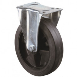 Roulette fixe D. de la roue 200 mm cap. charge 300 kg caoutchouc plein plaque L1