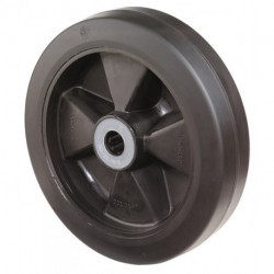 Roue de rechange D. de la roue 125 mm cap. charge 140 kg caoutchouc noir D. d’ax