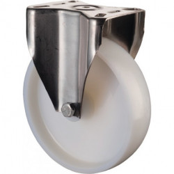 Roulette fixe D. de la roue 75 mm cap. charge 60 kg plastique plaque L60xl60 mm