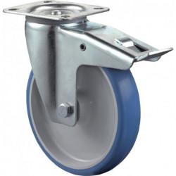 Rouleau de renvoi D. de la roue 100 mm cap. charge 125 kg avec blocage total pol