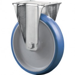 Roulette fixe D. de la roue 100 mm cap. charge 125 kg polyuréthane plaque L104xl