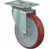 Rouleau de renvoi D. de la roue 80 mm cap. charge 125 kg polyuréthane plaque L10