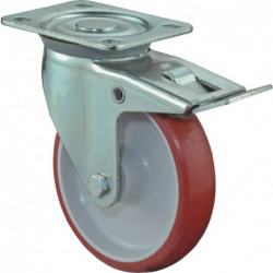 Rouleau de renvoi D. de la roue 125 mm cap. charge 150 kg avec blocage total pol
