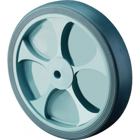 Roue de rechange D. de la roue 80 mm cap. charge 100 kg caoutchouc gris D. d’axe