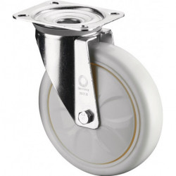 Roulette D.150mm Capacité.600kg plastique L138xB110mm blanc BS ROLLEN