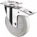 Roulette D.150mm Capacité.600kg avec frein 138x110mm blanc BS ROLLEN