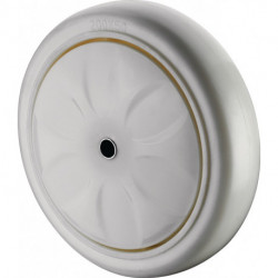 Roulette D.100mm Capacité 300kg Ku.blanc Axe D.12.5mm Longueur du moyeu 59mm BS ROLLEN