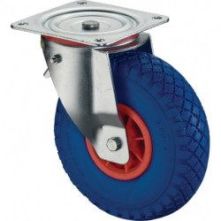Roulette orientable avec frein D. de la roue 260 mm cap. charge 160 kg avec plaq