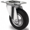 Roulette pivotante Ø 80 mm capacité de charge 70 kg plaque en caoutchouc plein L105xl80 mm PROMAT