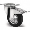 Roulette pivotante Ø 125 mm, capacité de charge 100 kg avec frein total, caoutchouc plein 105x80mm PROMAT