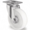 Roulette pivotante Ø 80 mm capacité de charge 130 kg plaque polyamide L105xl80 mm PROMAT