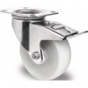 Roulette pivotante Ø 125 mm, capacité de charge 200 kg avec blocage total polyamide 105x80mm PROMAT