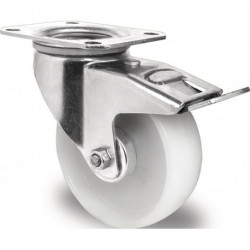 Roulette pivotante Ø 200 mm, capacité de charge 350 kg avec blocage total polyamide 135x110mm PROMAT