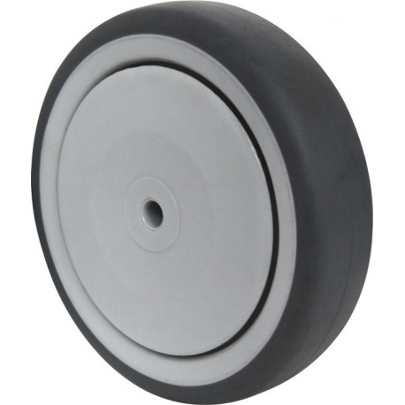Roue de secours roue Ø 80 mm capacité de charge 100 kg caoutchouc gris axe Ø 8 mm longueur moyeu 36 mm PROMAT