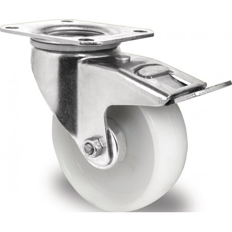 Roulette D.125mm Capacité.250kg avec frein .PA 105x80mm PROMAT