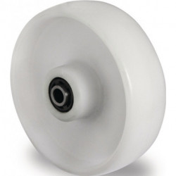 Roulette D.150mm Capacité 300kg PA blanc Axe D.20mm Longueur du moyeu 59mm PROMAT