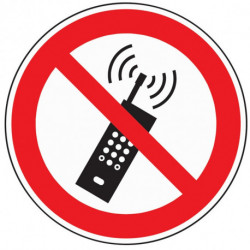 Symbole d’interdiction ASR A1.3/DIN EN ISO 7010 téléphones portables interdits plastique
