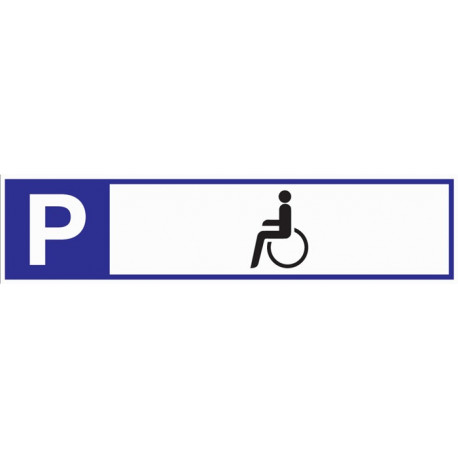 Signalisation de places de stationnement stationn. p. handicapés L460xl110 mm aluminium blanc/bleu/noir