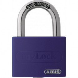 Cadenas à cylindre T65AL / 40 violet brillant corps de serrure largeur 43 mm aluminium à clés identiques