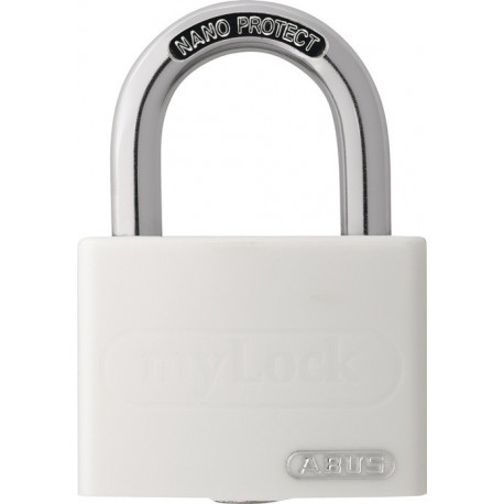 Cadenas à cylindre T65AL / 40 blanc brillant corps de serrure largeur 43 mm aluminium à clés identiques