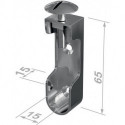 Support tube cintre armoire 11118 Zinc coulé sous pression, nickelé, fixation murale.30x15mm PG (Par 50)