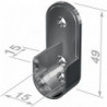 Support tube cintre armoire 11127 Zinc moulé sous pression chromé, fixation murale.35x20mm PG
