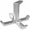 Patère pour plafond 0201 double saillie 83 mm aluminium, anodisé argent, hauteur 55 mm HERMETA