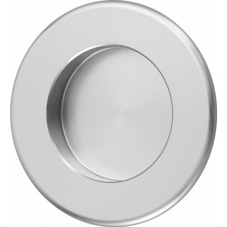 Poignée à encastré en aluminium anodisé argenté, entrée ronde D. 35 mm HERMETA