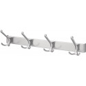 Rail crochet chapeau 0822-0824 4 crochets A.96mm Métal léger argenté anodisé H.102mm HERMETA