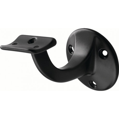 Supports de main courante 3505 Alu.plastifié noir D.plaque murale 56mm