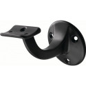Supports de main courante 3505 Alu.plastifié noir D.plaque murale 56mm
