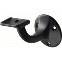 Supports de main courante 3507 Alu.plastifié noir D.plaque murale 56mm droite HERMETA
