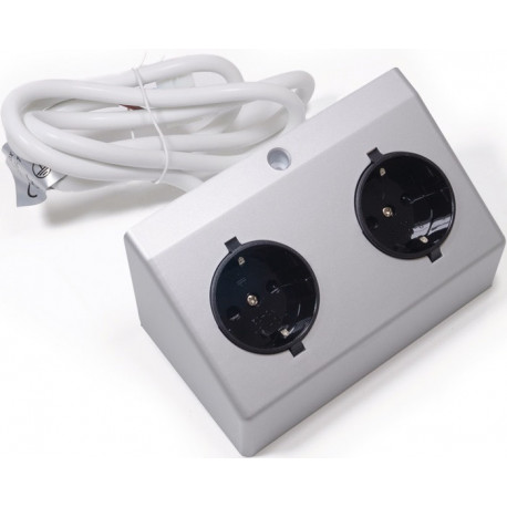 Prise double 230 V AC couleur argent L&S