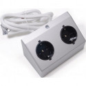Prise double 230 V AC couleur argent L&S