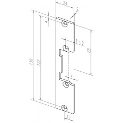Plaque de frappe plate 096 inox ma Rect.B.24xL.130mm DIN Gauche/droit ASSA ABLOY