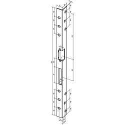 Gâche de sécurité coudée .312 L.500mm S.3mm acier rectifié, galvanisé.DIN Gauche ASSA ABLOY