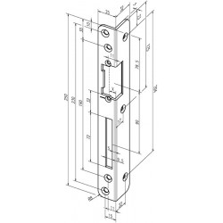 Gâche de sécurité coudée .069 S.3mm VA ma DIN droite ASSA ABLOY