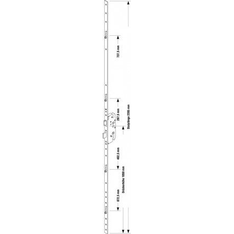 Serrure de porte de sécurité Secury PZW 20/55/72/8mm F-argenté BKS