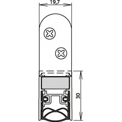Joint de porte Schall-Ex® Ultra WS 1-290 2-s.L.1083mm Alu anodisé.HLT ATHMER