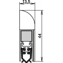 Joint de porte Wind-Ex 1-310 1-s.L.860mm Alu anodisé.HLT ATHMER