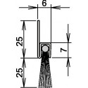 Joint de porte brosse, longueur 1250 mm, crin mixte. Visser ATHMER