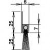 Joint de porte brosse, longueur 2000 mm, crin mixte. Visser ATHMER