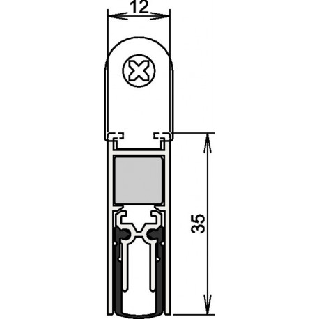 Joint de porte Doppeldicht® M-12/35 1-393 2-s.L.708mm aluminium, anodisé argent ATHMER