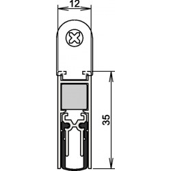 Joint de porte Doppeldicht® M-12/35 1-393 2-s.L.833mm aluminium, anodisé argent ATHMER