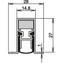 Joint de porte Schall-Ex® DUO L-15/28 OS 1-404 2-s.L.1083mm Alu anodisé.HLT ATHMER