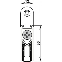 Joint de porte Doppeldicht® M-12/35 1-392 1-s.L.833mm aluminium, anodisé argent ATHMER