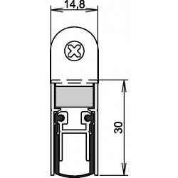Joint de porte Schall-Ex® DUO L-15 WS 1-382 2-s.L.833mm Alu anodisé.HLT ATHMER