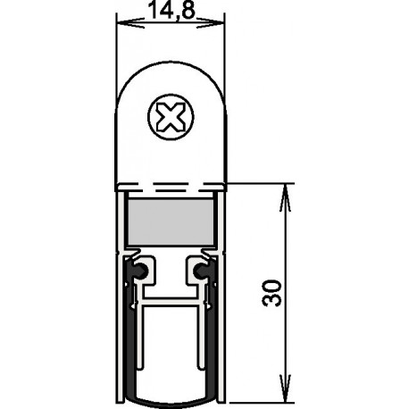 Joint de porte Schall-Ex® DUO L-15 WS 1-382 2-s.L.1083mm Alu anodisé.HLT ATHMER