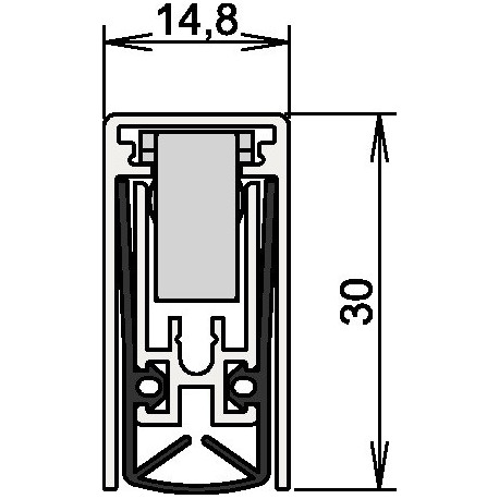 Joint de porte Schall-Ex® L-15/30 WS 1-880 1-s.L.1083mm Alu anodisé.HLT ATHMER